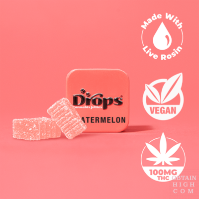(Chill) THC Watermelon Gummies 2 Pieces by Drops obtain high